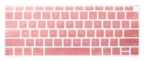 Silicone Keyboard Cover Skin Compatible for 2018 Newest Release MacBook Air 13 inch with Touch ID Model A1932 ( It Doesn't Compatible Old MacBook Air 13" Model A1369 & A1466) (Rose Gold)