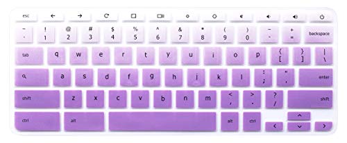 Keyboard Skin Compatible Acer Chromebook 15 CB3-531 CB3-532 CB5-571 C910, 2018/2017 Acer Premium R11 Convertible, Acer Chromebook R11 CB3-132 CB5-132T, Acer Chromebook R13 CB5-312T Ombre Purple