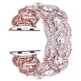 VIQIV Bling Bands Compatible with Apple Watch Ultra Band 38mm 40mm 41mm 42mm 44mm 45mm 49mm Iwatch Series SE 9 8 7 6 5 4 3 2 1, Diamond Rhinestone Stainless Steel Metal Bracelet Wristband Strap for