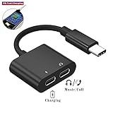 ACCGUYS USB Type C Headphone Audio Jack Adapter, 2 in 1 Dual Type C Earphone Dongle for Google Pixel 2/2 XL/3/4 XL Supports Audio + Fast Charging Compatible for Galaxy Note 10/10+/Huawei Mate 20/P30