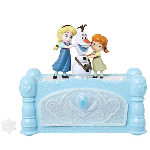 Disney Frozen Musical Jewelry Box with "Do You Want To Build A Snowman" Song, Watch Anna & Elsa Built Olaf! Snowflake Ring Included! Perfect Birthday, Christmas, Hanukkah Gift - For Girls Ages 3+