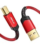 JSAUX 6FT USB Printer Cable - Type A Male to B Male Scanner Cord for HP, Canon, Epson, Dell, Brother, Lexmark, Xerox, Samsung and Piano, DAC