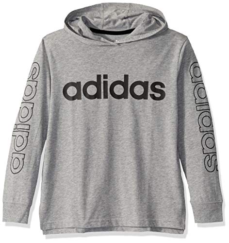 adidas Boys' Big Long Sleeve Hooded Logo T-Shirt