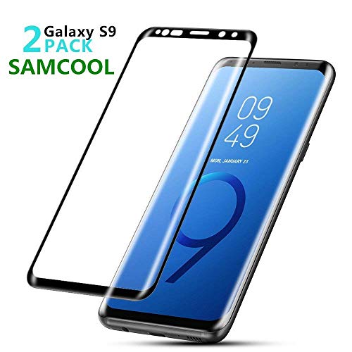Samcool Samsung S9 Screen Protector, 9H Hardness, Anti-Fingerprint, Ultra-Clear, Full Coverage, Bubble Free Tempered Glass Screen Protector for Samsung S9(2-Pack)