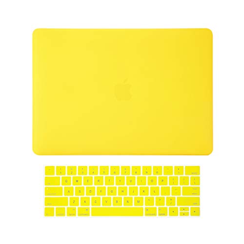 TOP CASE - 2 in 1 Signature Bundle Rubberized Hard Case + Keyboard Cover Compatible MacBook Pro 13-inch with Touch Bar Model:A2159, A1989, A1706 (Release 2016-2019) - Yellow