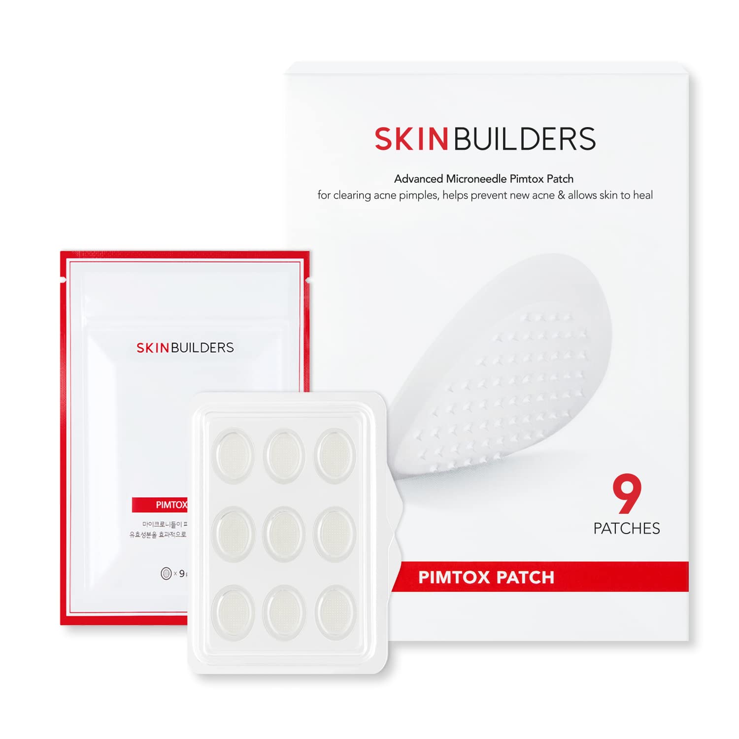 Book Cover SKINBUILDERS Pimple patches, Microneedle, Acne treatment Pimple, PimTox acne patches for hormonal acne and blemishes, Zit Patches, Patented Microneedles (9), Korean skin care