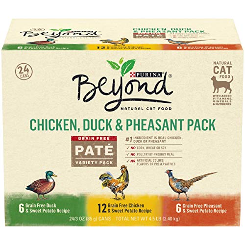 Purina Beyond Grain Free, Natural Pate Wet Cat Food, Chicken, Duck & Pheasant Recipe Variety Pack - (24) 3 oz. Cans