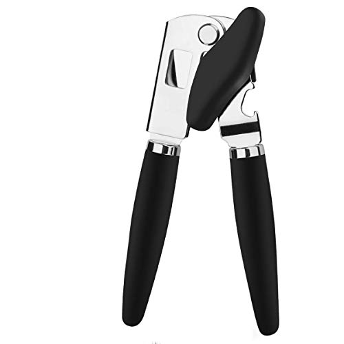 ACUTECATX Can Opener Manual Smooth Edge - NO-RUST Commercial Food Grade Stainless Steel,Soft Hand Grip-Silicone Handle,Heavy Duty with Anti-slip Hand Grip,Safe and Efficient Opening,Handy Can Opener