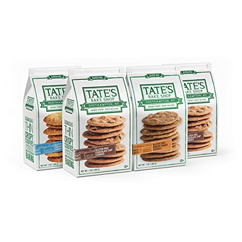 Book Cover Tate's Bake Shop Thin & Crispy Cookies, Gluten Free, Variety Pack, 7 Ounce (Pack of 4)