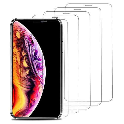 Book Cover FALWEDI [5Pack] Compatible with iPhone Xs Max Screen Protector, Clear HD iPhone Xs Max Tempered Glass Screen Protector 0.25mm [3D Touch] Anti-Scratch Case Friendly 6.5 Inch