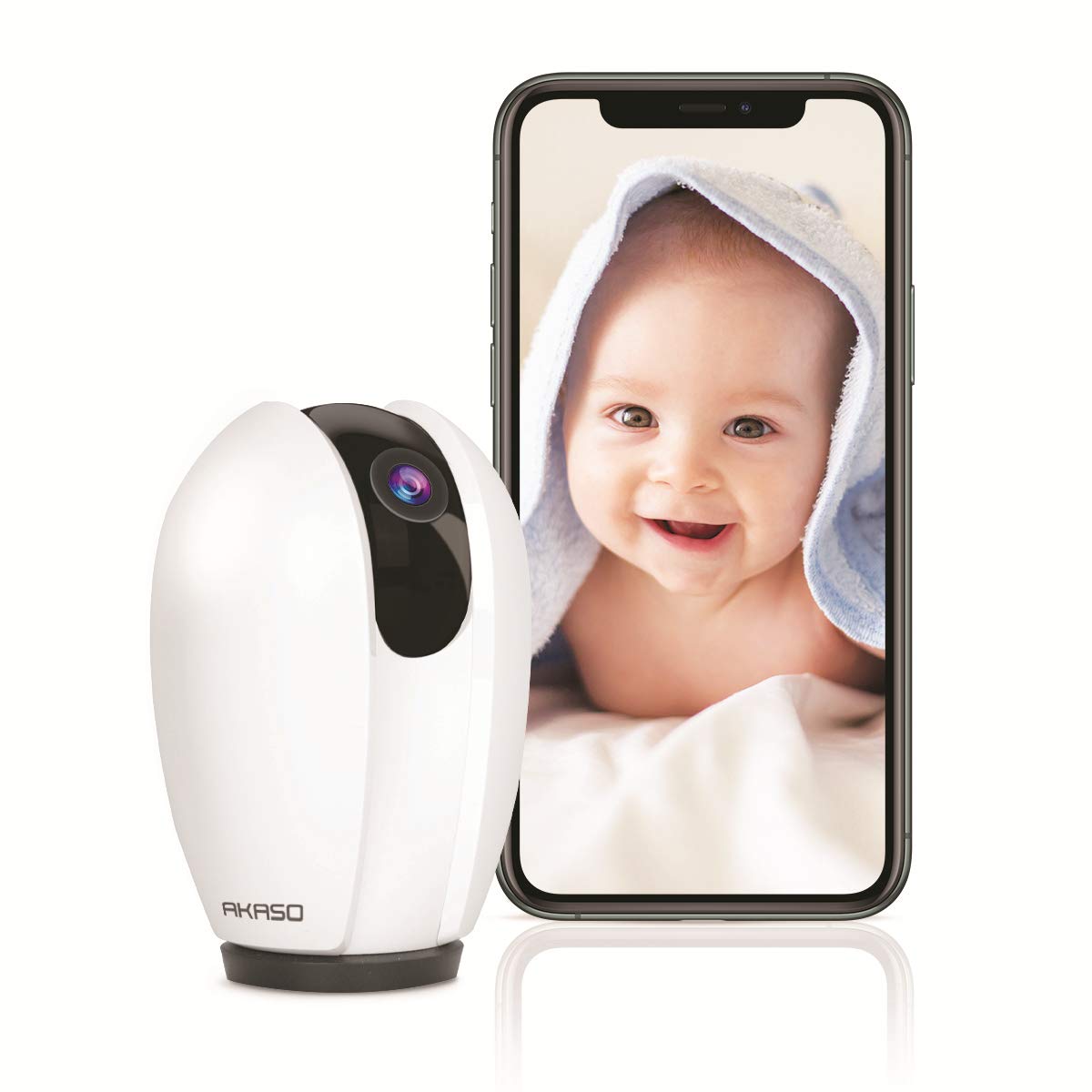 AKASO Baby Monitor, 1080P Wireless Home Security Camera Indoor with Sound and Motion Detection, Two-Way Audio, Night Vision,Pet Camera, Compatible with Alexa and Google Home
