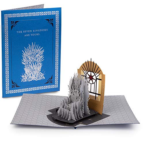 Book Cover Game of Thrones Iron Throne Pop-Up Greeting Card - Deluxe Handcrafted Pop Up Card - All Occasions, Blank Inside - 5 x 7