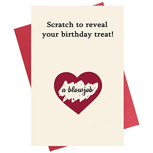 Scratch Birthday Card, Special Unique Interactive Funny Naughty Card for Boyfriend Husband Fiance