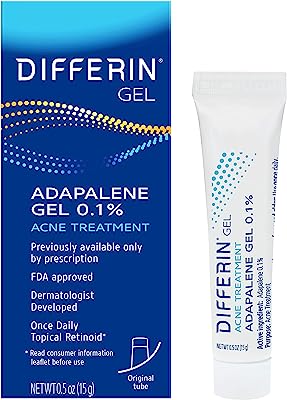 Book Cover Acne Treatment Differin Gel, 30 Day Supply, Retinoid Treatment for Face with 0.1% Adapalene, Gentle Skin Care for Acne Prone Sensitive Skin, 15g Tube