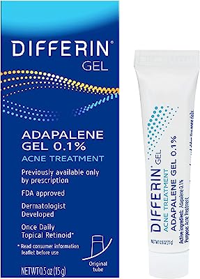 Acne Treatment Differin Gel, 30 Day Supply, Retinoid Treatment for Face with 0.1% Adapalene, Gentle Skin Care for Acne Prone Sensitive Skin, 15g Tube