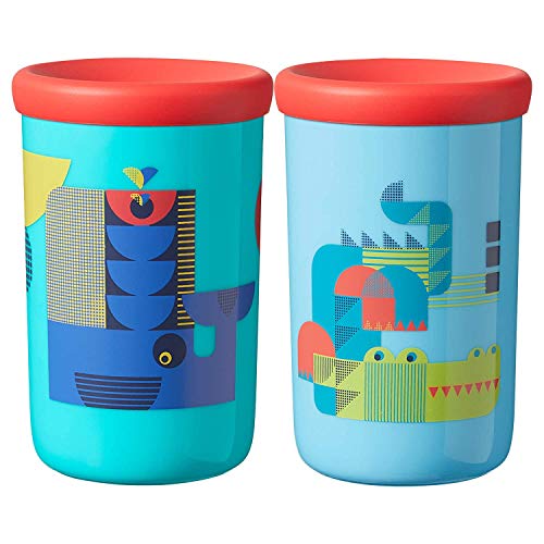 Tommee Tippee Easiflow 360Â° Spill-Proof Toddler Cup with Travel Lid, Lavender/Cherry, 12+ Months