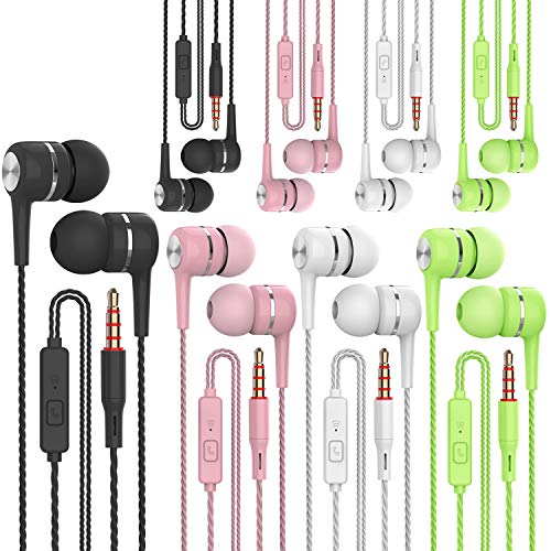 Book Cover VPB Heavy bass Earphone Color Call with Mic Stereo Earbud Headphones Mixed Colors (Black + White + Pink + Green 8 Pairs)