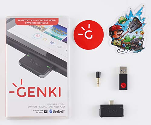 Book Cover Genki - The Original Bluetooth Adapter for the Nintendo Switch and Switch Lite. Switch Accessories Compatible with all BT Headphones and Airpods - Low Latency with aptX Technology