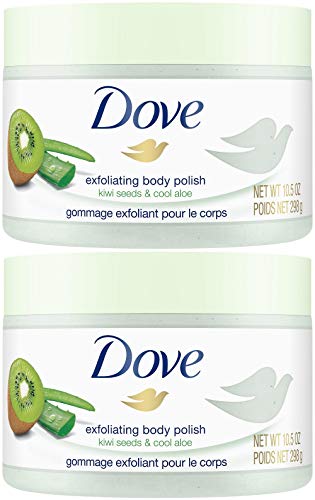 Dove Exfoliating Body Polish, Kiwi Seeds & Cool Aloe, 10.5 Ounce (Pack of 2)