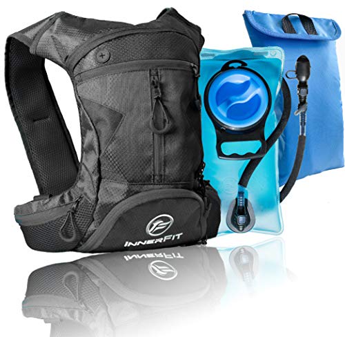 InnerFit Insulated Hydration Backpack and Water Bladder, Durable Camel Backpack Hydration Pack - Running, Hiking, Biking and Outdoor Activities - Lightweight Water Backpack - Black