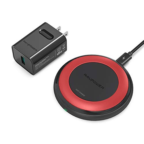 Fast Wireless Charger RAVPower 7.5W Compatible iPhone Xs MAX XR XS X 8 8 Plus with HyperAir, 10W Compatible Galaxy S9, S9+, S8, S7, Note 8 and All Qi-Enabled Devices