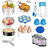 Alpacasso Instant Pot Accessories Set 73 PCS Instant Pot Accessories Compatible with 568Qt - 60 Pcs Parchment Papers 2 Steamer Baskets Non-stick Springform Pan Egg Rack Egg Bites Mold Kitchen Tong Dish