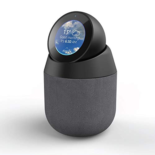 Book Cover Vault Portable Speaker Dock and Battery Base for Amazon Echo Spot with Removable Pivot Stand
