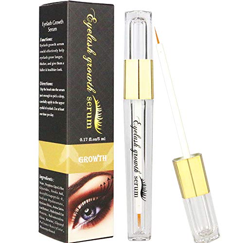 Eyelash Growth Serum, Eyelash Growth Enhancer Booster & Brow Serum for Long, Luscious Lashes and Eyebrows-Irritation Free Formula(5ml)