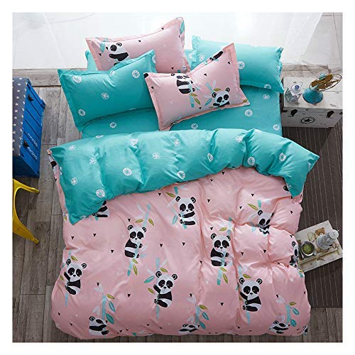 Book Cover KFZ Baby Panda Printed Duvet Cover Full Size, 3 Piece Full Duvet Cover (No Comforter Insert) and 2 Pillow Covers, Cute Panda Pink Bed Sheets for Kids Bed Room Decor Panda Pink Full