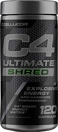 C4 Ultimate Shred Pre Workout Capsules | Weight Loss Supplement for Men & Women with Ginger Root Extract| 120 Capsules
