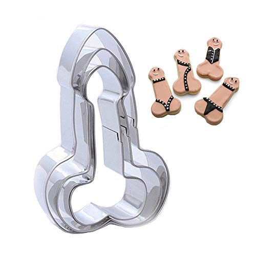 Juland Stainless Steel Penis Cookie Cutter 3 PCS Set for 3D Bachelorette Cake Cookie Cutters Set DIY Party Favor Novelty