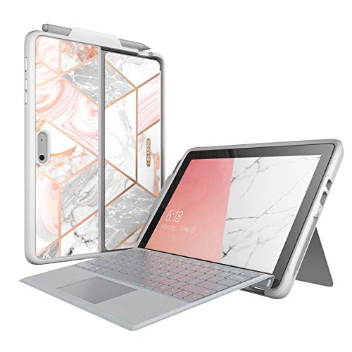 i-Blason Cosmo Case for Microsoft Surface Go 3 (2021) / Surface Go 2 (2020) / Surface Go (2018), Slim Glitter Protective Bumper Case Cover with Pen Holder Compatible with Type Cover Keyboard (Marble)