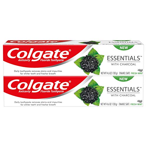 Book Cover Colgate Essentials Charcoal Teeth Whitening Toothpaste - 4.6 Ounce (2 Pack)