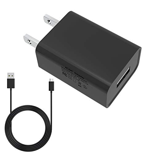 Fire Tablet Charger-Dinines AC Adapter 2A Rapid Fast Charger with 5.0 Ft Micro-USB Cable for Kids Kindle Fire HD, HDX 6" 7" 8.9" 9.7", Fire 7 8 10 Tablet and Phone, Tab Power Supply Cord (Black)