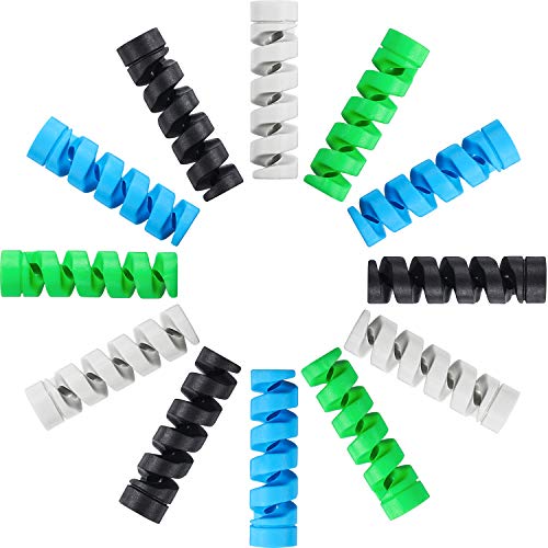 Jetec 36 Pieces Charger Cable Saver, Silicone Flexible Cable Wire Protector, Mouse Cable Protector, Suit for All Cellphone Data Lines (9 Black, 9 Grey, 9 Blue, 9 Green)