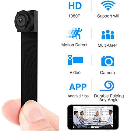 Spy Hidden Camera, Wireless Wi-Fi Camera 1080P APP Mini Portable Covert Security Cam Motion Detection for iOS/Android Mobile Phone (2019 New Version)