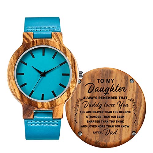 K KENON Engraved Wood Watches for Wife - Engraved to My Wife from Husband - Personalized Anniversary Christmas Birthday for Wife
