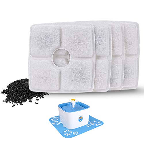 Cat Fountain Filters Carbon Replacement Filters, 4 Pack