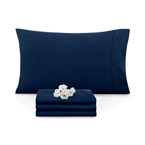 Book Cover Empyrean Bedding Pillow Cases King - Soft King Pillow Cases - King Size Pillow Cases - King Pillow Cases Set of 4 - Premium Hotel Pillowcases King Size -Navy Blue