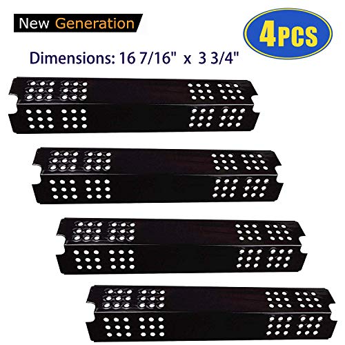 Grill Heat Shield Plates for Charbroil 463241314, 463241414, 463241013, 463241413, 463241313 Grill Replacement Parts, 4pack Porcelain Steel Grill Heat Tent Deflectors Replacement for Master Chef, Cole