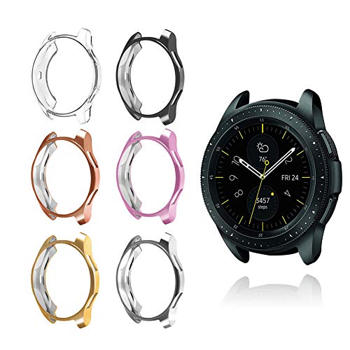 Compatible with Samsung Galaxy Watch 42mm case, Hagibis Soft TPU Slim Plated Scractch-Resist Cover All-Around Protective Bumper Shell for Galaxy Watch 42mm SM-R810 Smartwatch