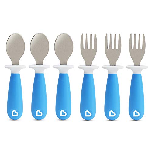 Book Cover Munchkin 6 Piece Raise Toddler Forks and Spoons, Blue, 12+