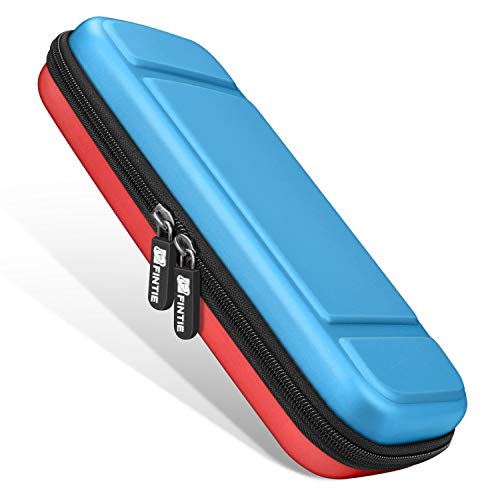 Fintie Protective Case for Nintendo Switch - [Shockproof] Hard Shell Carry Bag Portable Travel Cover w/10 Game Card Slots and Inner Pocket for Nintendo Switch Console Joy-Con & Accessories (Blue Red)
