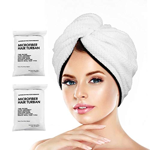 Book Cover Microfiber Hair Towel Wrap Turban - Quick Dry Head Wraps Women Towel Hair Wrap Travel Towel Twist Hat Magic Drying Shower Wrap Absorbent Turbans Wrap for Sleeping Accessories - Double Hair Towel