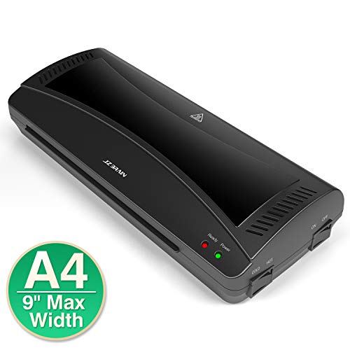 JZBRAIN Laminating Machine, Laminator Machine A4 Maxinmum, Quick Warm-up, Hot & Cold Fast Lamination (Black)