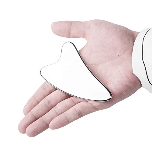 Allshow Facial Gua Sha Tool- Stainless Steel GuaSha Scraping Massage Tool- Face Body Care SPA , for Facial Lifting, Anti-aging, Anti-wrinkle