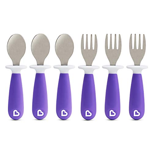 Book Cover Munchkin Raise Toddler Forks and Spoons 6 Piece, Purple