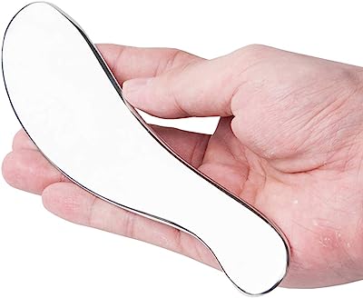 Allshow Medical Grade Stainless Steel GuaSha Scraping Massage Tool -Stainless Steel GuaSha Board- Body Care Scraping Massage Tool - Relaxing Soft Tissue Tools - Reduce Head,Neck,Back Pain