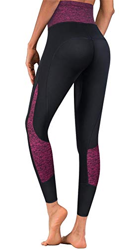 TrainingGirl High Waist Sauna Sweat Pants Slimming Neoprene Weight Loss Workout Capri Leggings with Zipper Pocket for Women