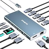 MacBook Pro Air Dongle USB C Adapter,7 IN 1 USBC Hub with 4K HDMI,3 USB 3.0 Ports, 100W Power Delivery and SD Micro SD Card Reader Accessories for MacBook Pro Air 2020/2019/2018, Surface Go/Book 2 etc